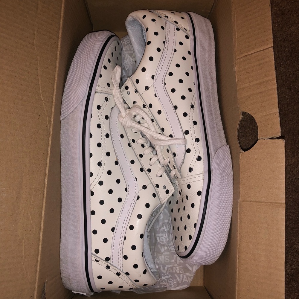 Vans old skool leather polka dot